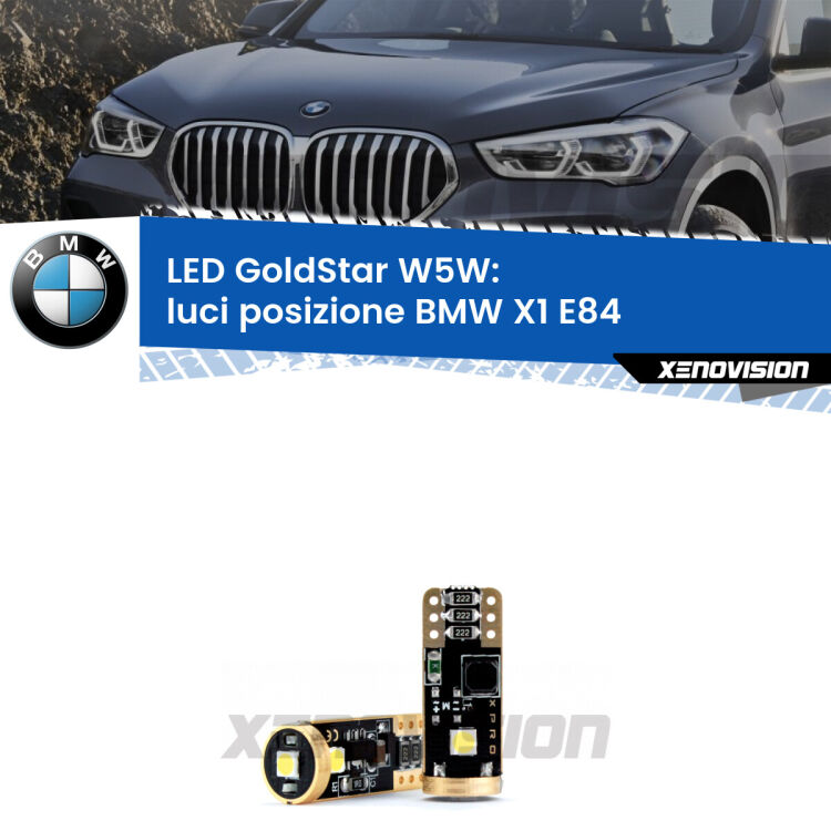 <strong>Luci posizione LED BMW X1</strong> E84 2009-2015: ottima luminosità a 360 gradi. Si inseriscono ovunque. Canbus, Top Quality.