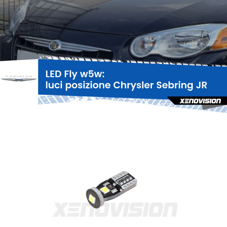 <strong>luci posizione LED per Chrysler Sebring</strong> JR 2001-2007. Coppia lampadine <strong>w5w</strong> Canbus compatte modello Fly Xenovision.