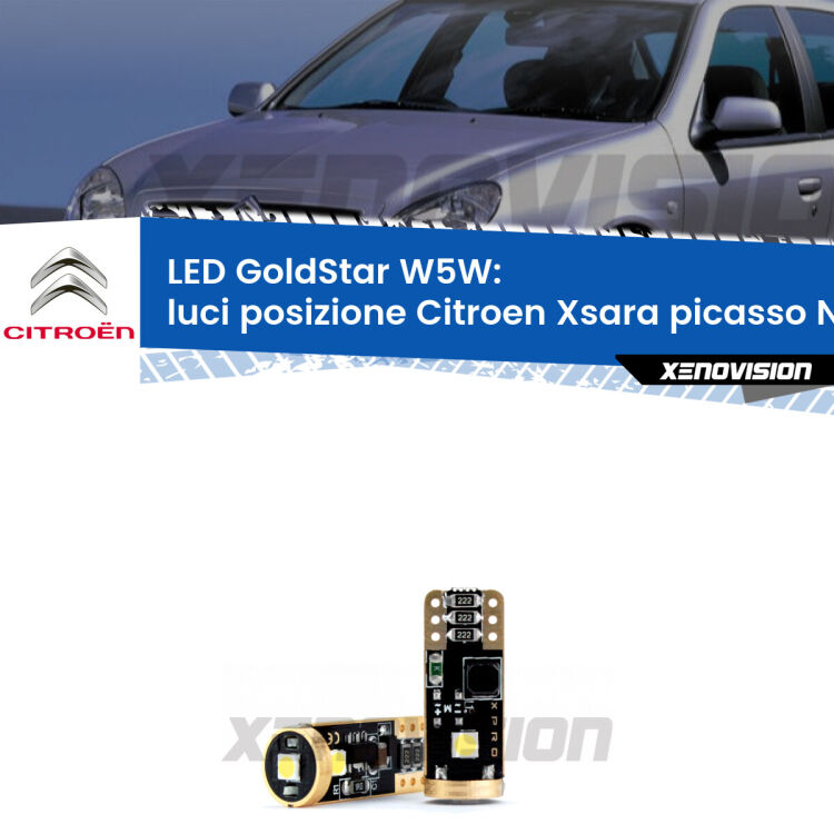 <strong>Luci posizione LED Citroen Xsara picasso</strong> N68 1999-2012: ottima luminosità a 360 gradi. Si inseriscono ovunque. Canbus, Top Quality.