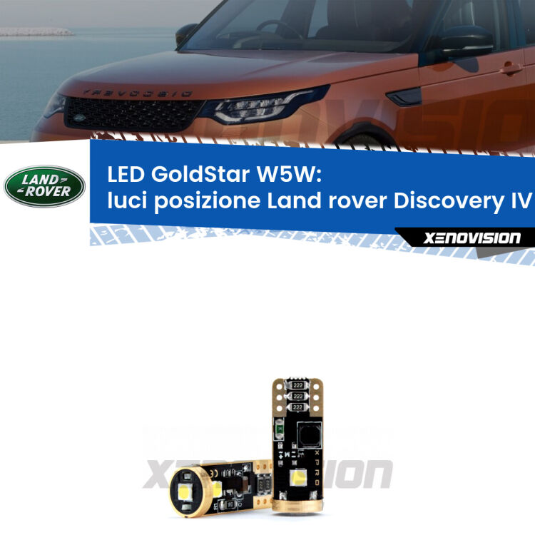 <strong>Luci posizione LED Land rover Discovery IV</strong> L319 con fari alogeni: ottima luminosità a 360 gradi. Si inseriscono ovunque. Canbus, Top Quality.
