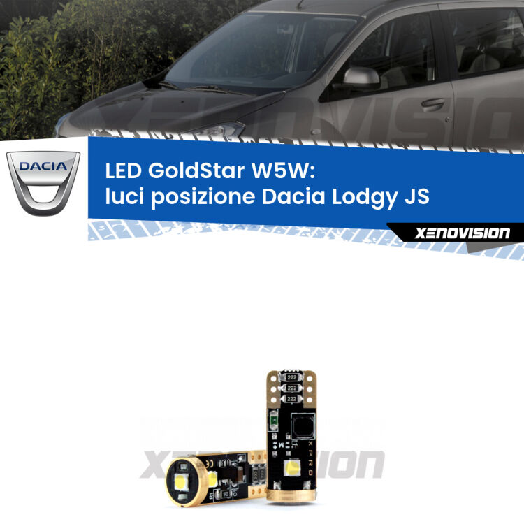 <strong>Luci posizione LED Dacia Lodgy</strong> JS 2012in poi: ottima luminosità a 360 gradi. Si inseriscono ovunque. Canbus, Top Quality.