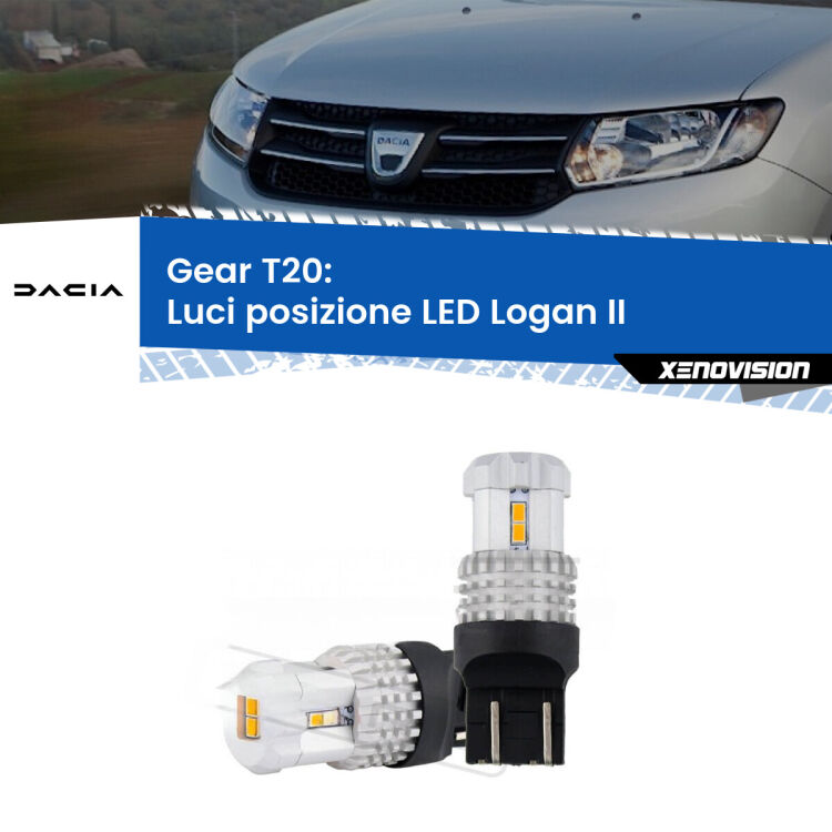 0 Luci posizione LED Dacia Logan II 2012in poi: T20 Bolt <strong>LED T20 </strong><strong>Luci posizione</strong> <strong>Dacia</strong> <strong>Logan </strong>(II) 2012in poi. Coppia LED effetto Stealth, ottima resa in ogni direzione, Qualità Massima.