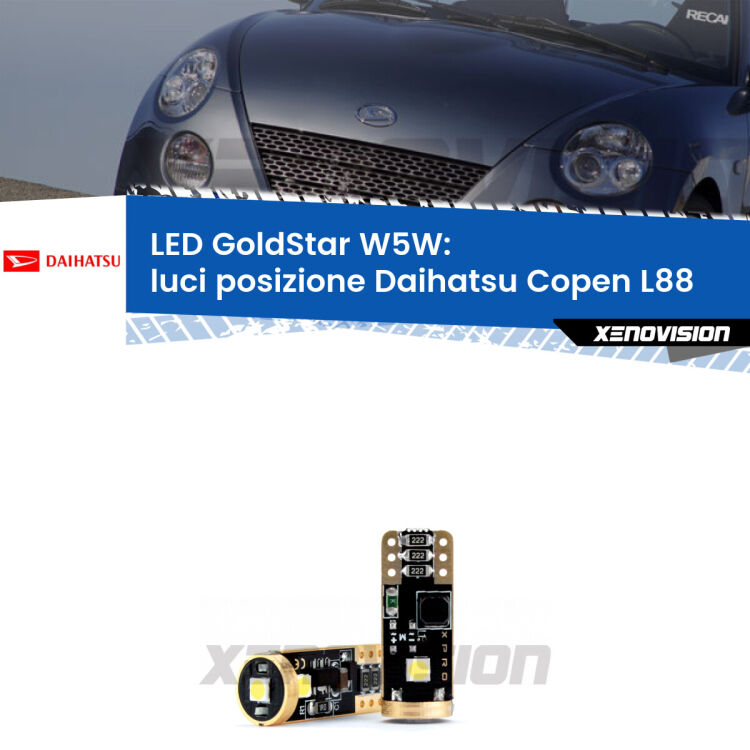 <strong>Luci posizione LED Daihatsu Copen</strong> L88 2003-2012: ottima luminosità a 360 gradi. Si inseriscono ovunque. Canbus, Top Quality.