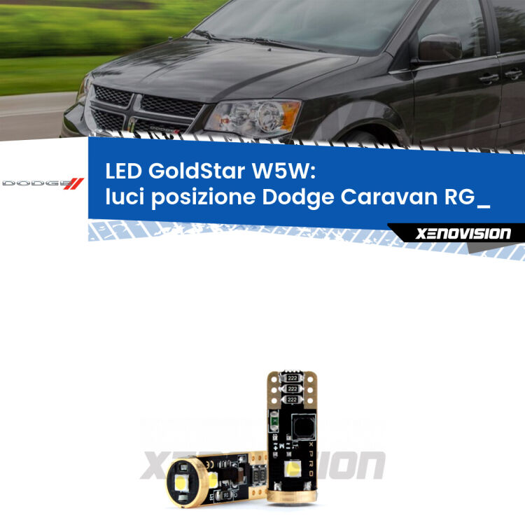 <strong>Luci posizione LED Dodge Caravan</strong> RG_ 2000-2007: ottima luminosità a 360 gradi. Si inseriscono ovunque. Canbus, Top Quality.