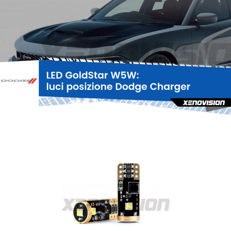 <strong>Luci posizione LED Dodge Charger</strong>  2011-2014: ottima luminosità a 360 gradi. Si inseriscono ovunque. Canbus, Top Quality.