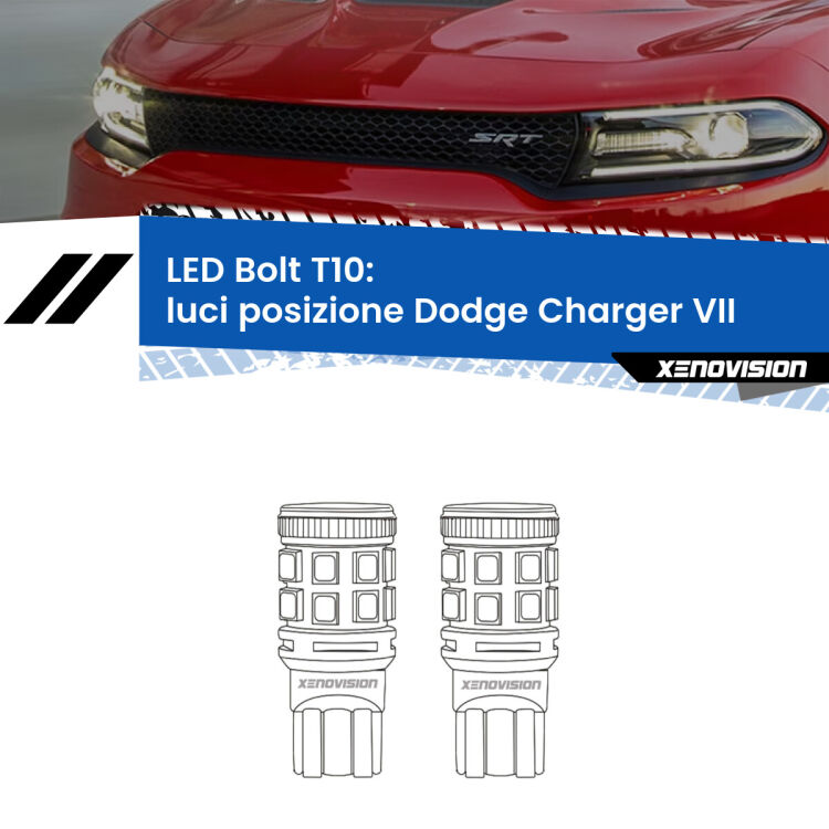 0 Luci posizione LED Dodge Charger VII 2011-2014: T10 Bolt <strong>Luci posizione LED per Dodge Charger</strong> VII 2011-2014. Coppia lampade <strong>T10</strong> modello Bolt canbus.