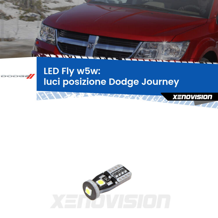 <strong>luci posizione LED per Dodge Journey</strong>  2008-2015. Coppia lampadine <strong>w5w</strong> Canbus compatte modello Fly Xenovision.