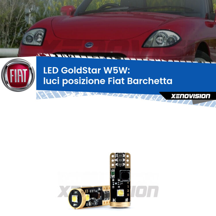<strong>Luci posizione LED Fiat Barchetta</strong>  1995-2005: ottima luminosità a 360 gradi. Si inseriscono ovunque. Canbus, Top Quality.