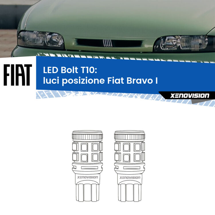 0 Luci posizione LED Fiat Bravo I 1995-2001: T10 Bolt <strong>Luci posizione LED per Fiat Bravo I</strong> 1995-2001. Coppia lampade <strong>T10</strong> modello Bolt canbus.