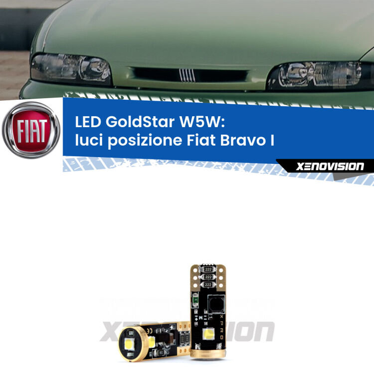 <strong>Luci posizione LED Fiat Bravo I</strong>  1995-2001: ottima luminosità a 360 gradi. Si inseriscono ovunque. Canbus, Top Quality.