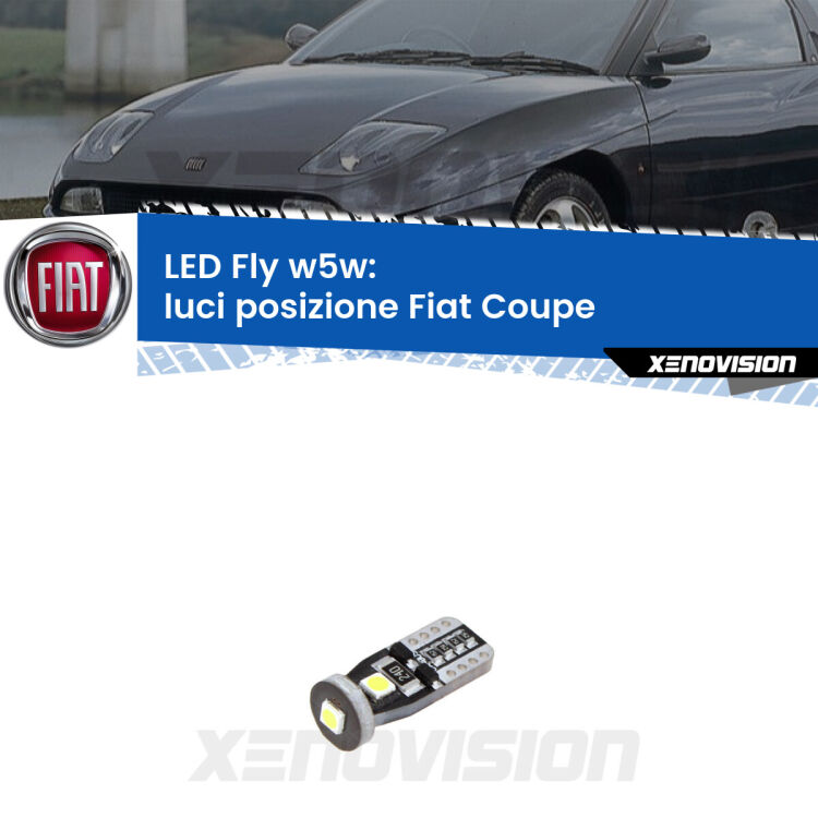<strong>luci posizione LED per Fiat Coupe</strong>  1993-2000. Coppia lampadine <strong>w5w</strong> Canbus compatte modello Fly Xenovision.