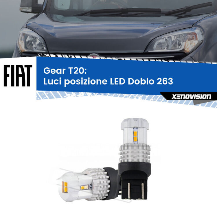 0 Luci posizione LED Fiat Doblo 263 2015-2016: T20 Bolt <strong>LED T20 </strong><strong>Luci posizione</strong> <strong>Fiat</strong> <strong>Doblo </strong>(263) 2015-2016. Coppia LED effetto Stealth, ottima resa in ogni direzione, Qualità Massima.
