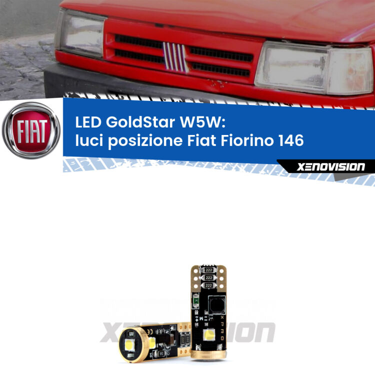 <strong>Luci posizione LED Fiat Fiorino</strong> 146 1988-2001: ottima luminosità a 360 gradi. Si inseriscono ovunque. Canbus, Top Quality.