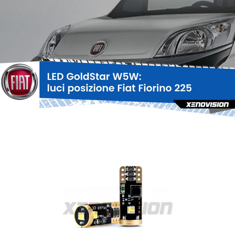 <strong>Luci posizione LED Fiat Fiorino</strong> 225 2008-2021: ottima luminosità a 360 gradi. Si inseriscono ovunque. Canbus, Top Quality.