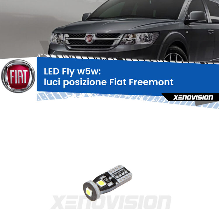 <strong>luci posizione LED per Fiat Freemont</strong>  2011-2016. Coppia lampadine <strong>w5w</strong> Canbus compatte modello Fly Xenovision.