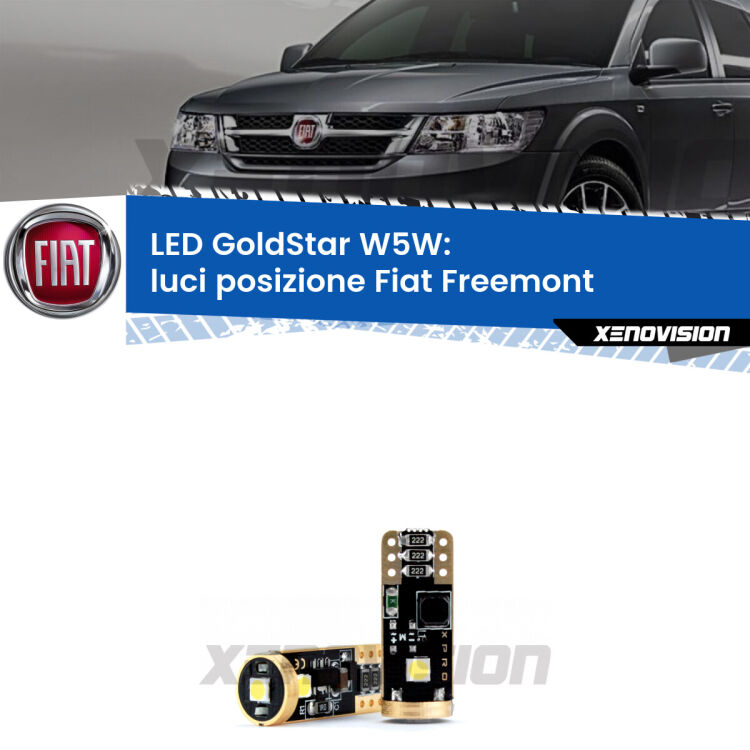 <strong>Luci posizione LED Fiat Freemont</strong>  2011-2016: ottima luminosità a 360 gradi. Si inseriscono ovunque. Canbus, Top Quality.
