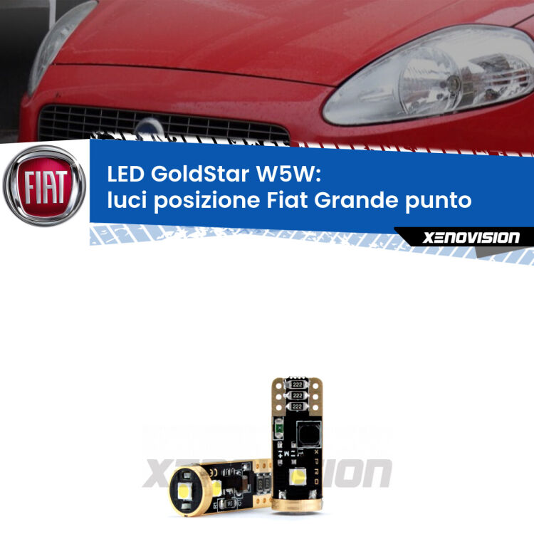 <strong>Luci posizione LED Fiat Grande punto</strong>  2005-2018: ottima luminosità a 360 gradi. Si inseriscono ovunque. Canbus, Top Quality.