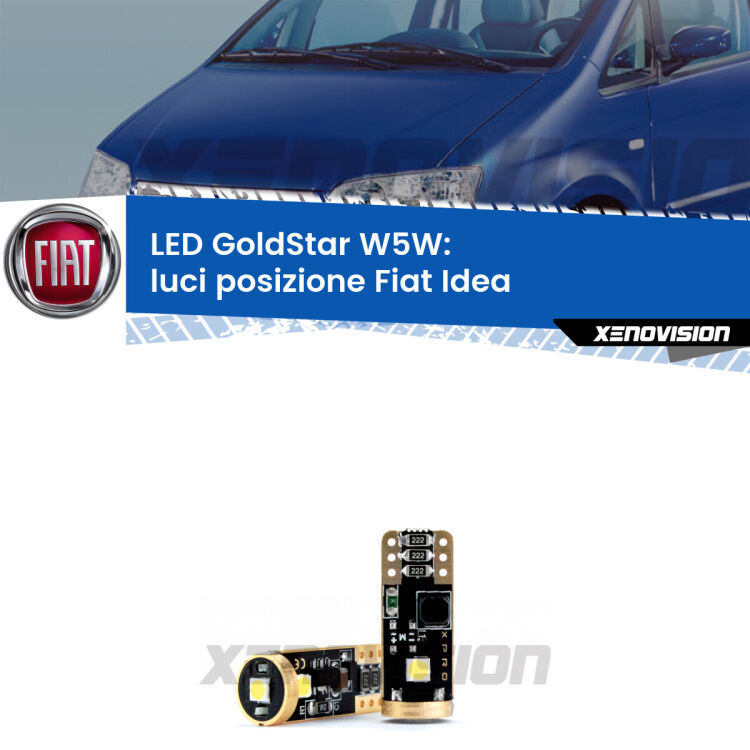 <strong>Luci posizione LED Fiat Idea</strong>  2003-2015: ottima luminosità a 360 gradi. Si inseriscono ovunque. Canbus, Top Quality.