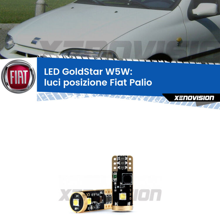 <strong>Luci posizione LED Fiat Palio</strong>  1996-2003: ottima luminosità a 360 gradi. Si inseriscono ovunque. Canbus, Top Quality.