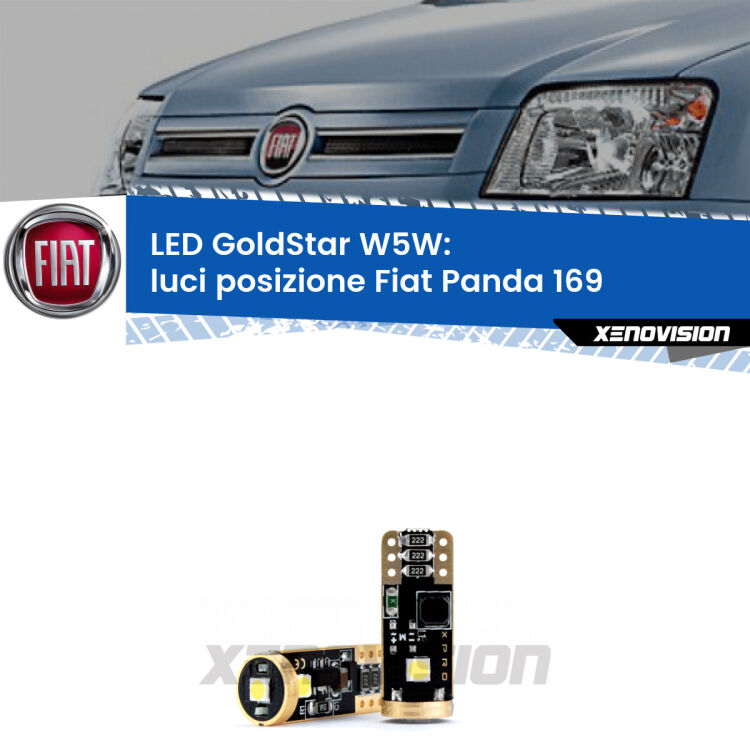 <strong>Luci posizione LED Fiat Panda</strong> 169 2003-2012: ottima luminosità a 360 gradi. Si inseriscono ovunque. Canbus, Top Quality.