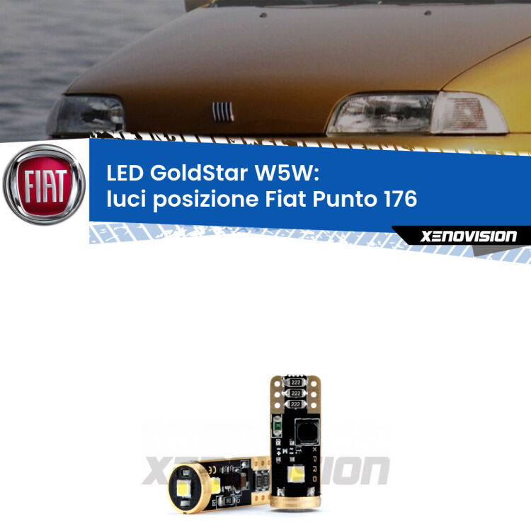 <strong>Luci posizione LED Fiat Punto</strong> 176 1993-1999: ottima luminosità a 360 gradi. Si inseriscono ovunque. Canbus, Top Quality.