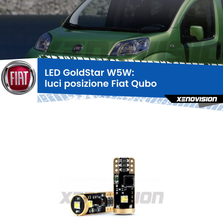 <strong>Luci posizione LED Fiat Qubo</strong>  2008-2021: ottima luminosità a 360 gradi. Si inseriscono ovunque. Canbus, Top Quality.