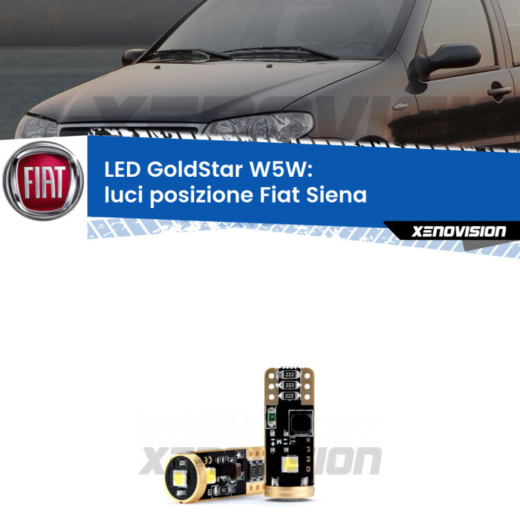 <strong>Luci posizione LED Fiat Siena</strong>  1996-2012: ottima luminosità a 360 gradi. Si inseriscono ovunque. Canbus, Top Quality.