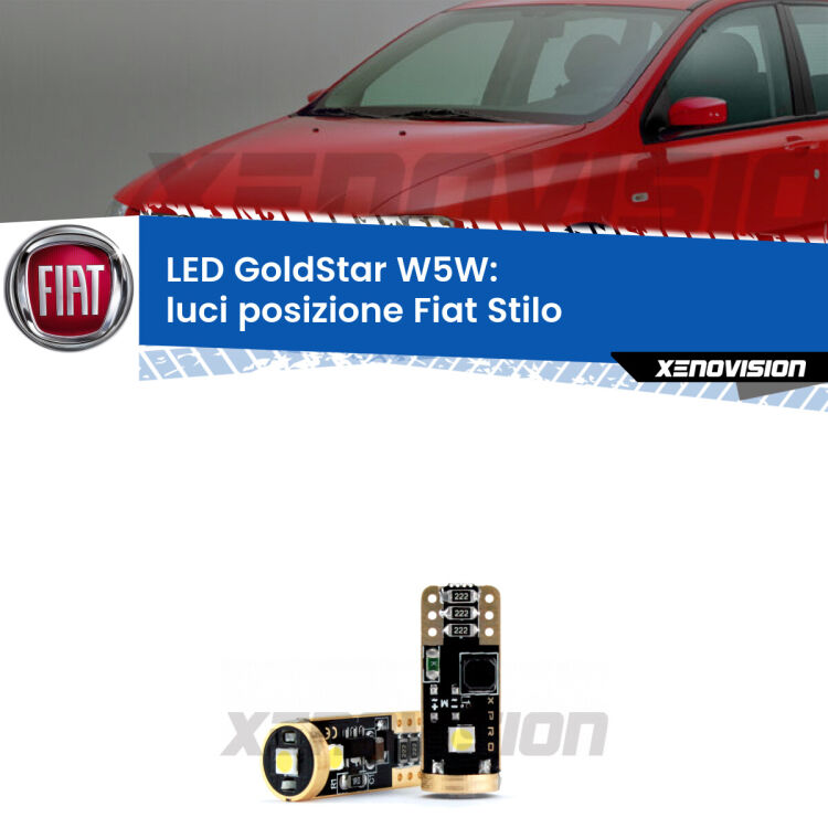 <strong>Luci posizione LED Fiat Stilo</strong>  2001-2006: ottima luminosità a 360 gradi. Si inseriscono ovunque. Canbus, Top Quality.