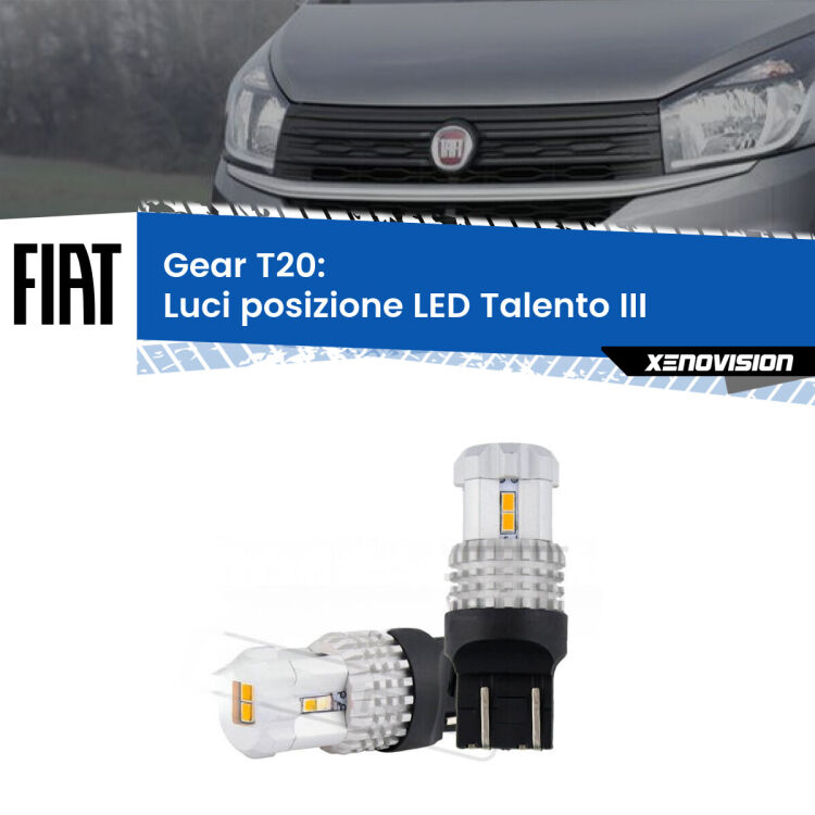 0 Luci posizione LED Fiat Talento III 2016-2020: T20 Bolt <strong>LED T20 </strong><strong>Luci posizione</strong> <strong>Fiat</strong> <strong>Talento </strong>(III) 2016-2020. Coppia LED effetto Stealth, ottima resa in ogni direzione, Qualità Massima.