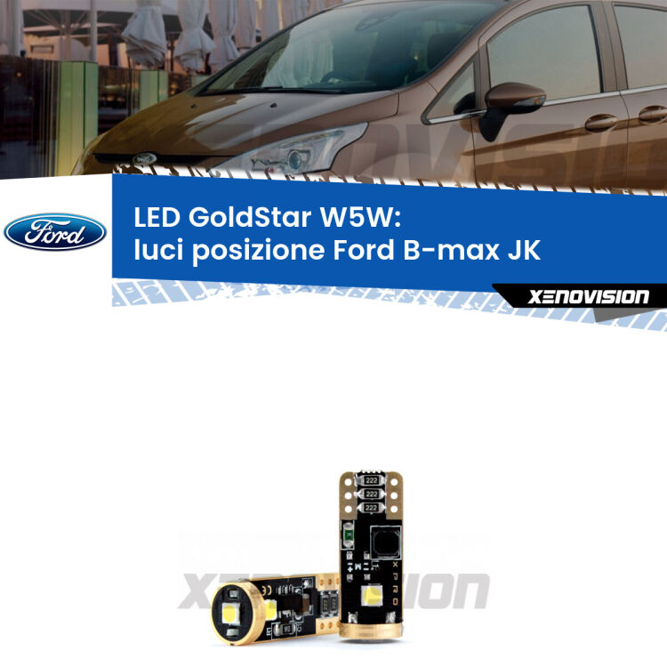 <strong>Luci posizione LED Ford B-max</strong> JK 2012in poi: ottima luminosità a 360 gradi. Si inseriscono ovunque. Canbus, Top Quality.