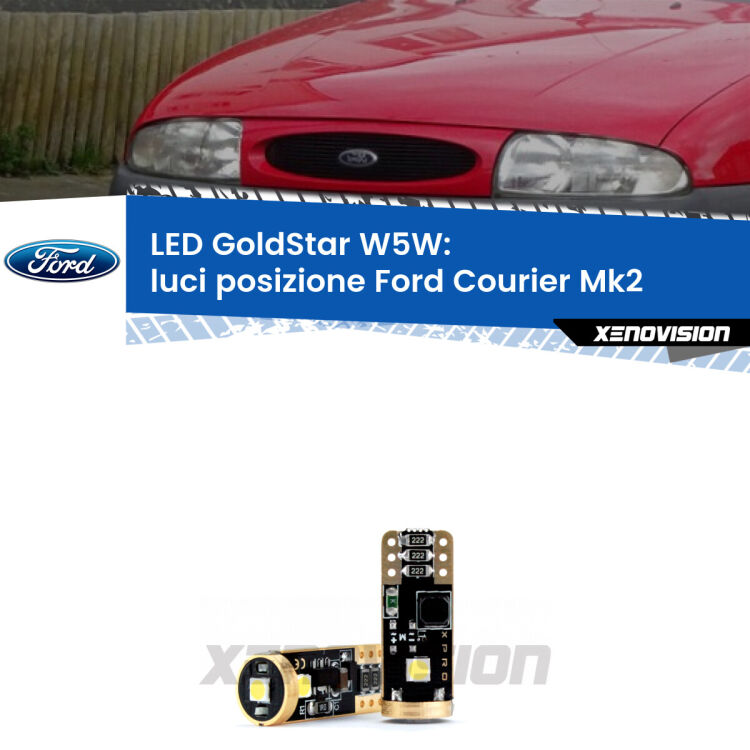 <strong>Luci posizione LED Ford Courier</strong> Mk2 1996-2003: ottima luminosità a 360 gradi. Si inseriscono ovunque. Canbus, Top Quality.