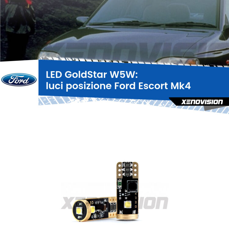 <strong>Luci posizione LED Ford Escort</strong> Mk4 1996-2000: ottima luminosità a 360 gradi. Si inseriscono ovunque. Canbus, Top Quality.
