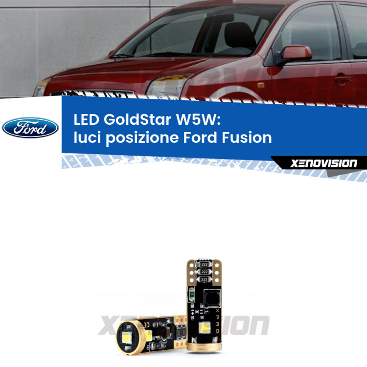 <strong>Luci posizione LED Ford Fusion</strong>  2002-2012: ottima luminosità a 360 gradi. Si inseriscono ovunque. Canbus, Top Quality.
