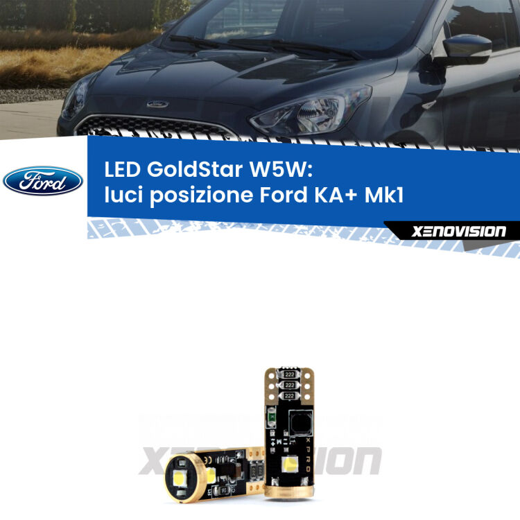 <strong>Luci posizione LED Ford KA+</strong> Mk1 1996-2008: ottima luminosità a 360 gradi. Si inseriscono ovunque. Canbus, Top Quality.