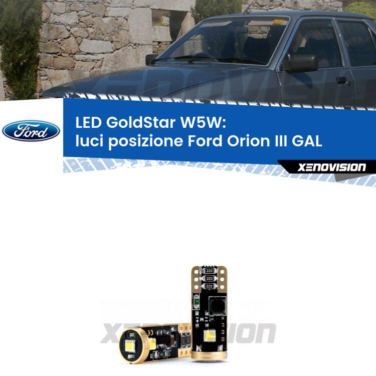 <strong>Luci posizione LED Ford Orion III</strong> GAL 1990-1993: ottima luminosità a 360 gradi. Si inseriscono ovunque. Canbus, Top Quality.