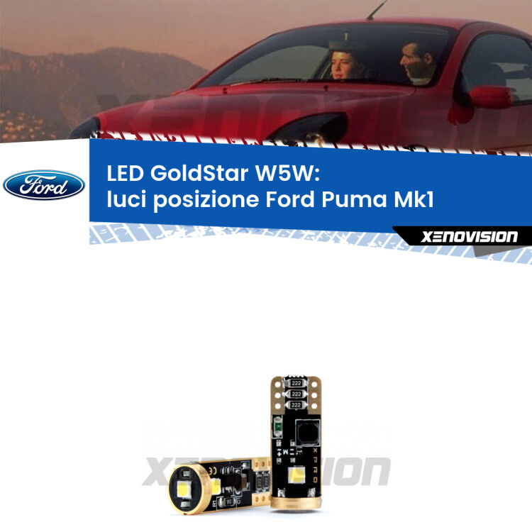 <strong>Luci posizione LED Ford Puma</strong> Mk1 1997-2002: ottima luminosità a 360 gradi. Si inseriscono ovunque. Canbus, Top Quality.
