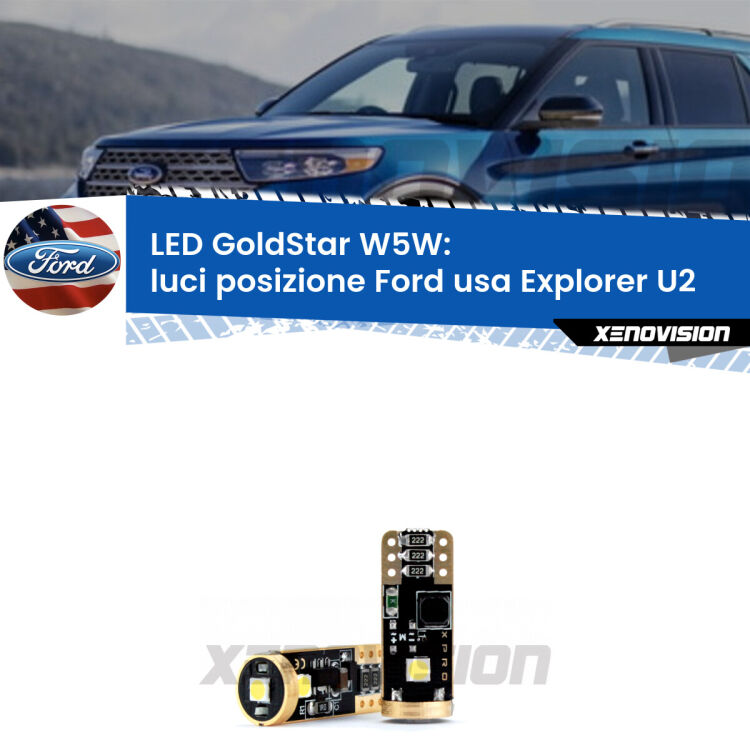 <strong>Luci posizione LED Ford usa Explorer</strong> U2 1995-2001: ottima luminosità a 360 gradi. Si inseriscono ovunque. Canbus, Top Quality.
