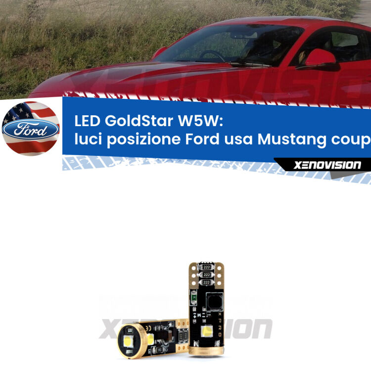 <strong>Luci posizione LED Ford usa Mustang coupe</strong>  2014-2016: ottima luminosità a 360 gradi. Si inseriscono ovunque. Canbus, Top Quality.