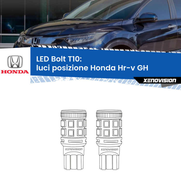 0 Luci posizione LED Honda Hr-v GH 1998-2012: T10 Bolt <strong>Luci posizione LED per Honda Hr-v</strong> GH 1998-2012. Coppia lampade <strong>T10</strong> modello Bolt canbus.