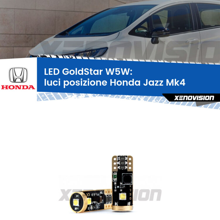 <strong>Luci posizione LED Honda Jazz</strong> Mk4 2013-2019: ottima luminosità a 360 gradi. Si inseriscono ovunque. Canbus, Top Quality.