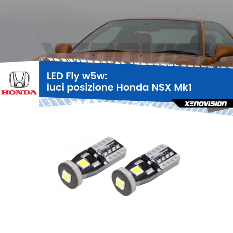 0 Luci posizione LED Honda NSX Mk1 1990-2005: W5W Fly <strong>luci posizione LED per Honda NSX</strong> Mk1 1990-2005. Coppia lampadine <strong>w5w</strong> Canbus compatte modello Fly Xenovision.