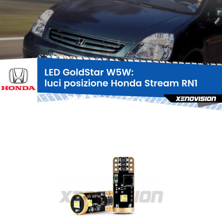<strong>Luci posizione LED Honda Stream</strong> RN1 2001-2006: ottima luminosità a 360 gradi. Si inseriscono ovunque. Canbus, Top Quality.