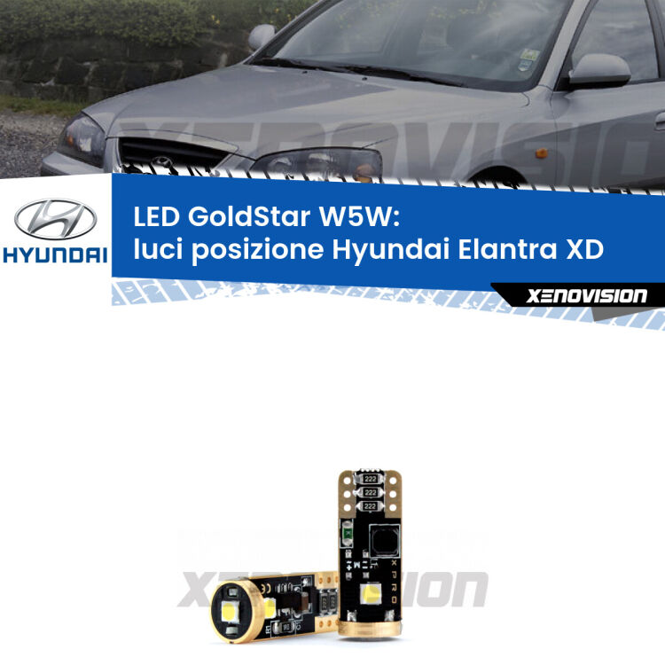 <strong>Luci posizione LED Hyundai Elantra</strong> XD 2000-2006: ottima luminosità a 360 gradi. Si inseriscono ovunque. Canbus, Top Quality.