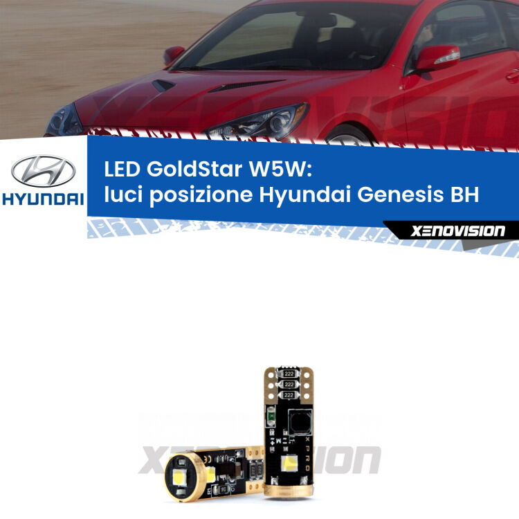 <strong>Luci posizione LED Hyundai Genesis</strong> BH 2008-2014: ottima luminosità a 360 gradi. Si inseriscono ovunque. Canbus, Top Quality.