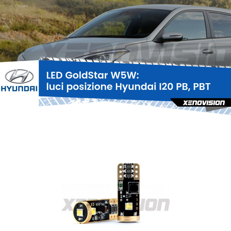 <strong>Luci posizione LED Hyundai I20</strong> PB, PBT 2008-2015: ottima luminosità a 360 gradi. Si inseriscono ovunque. Canbus, Top Quality.