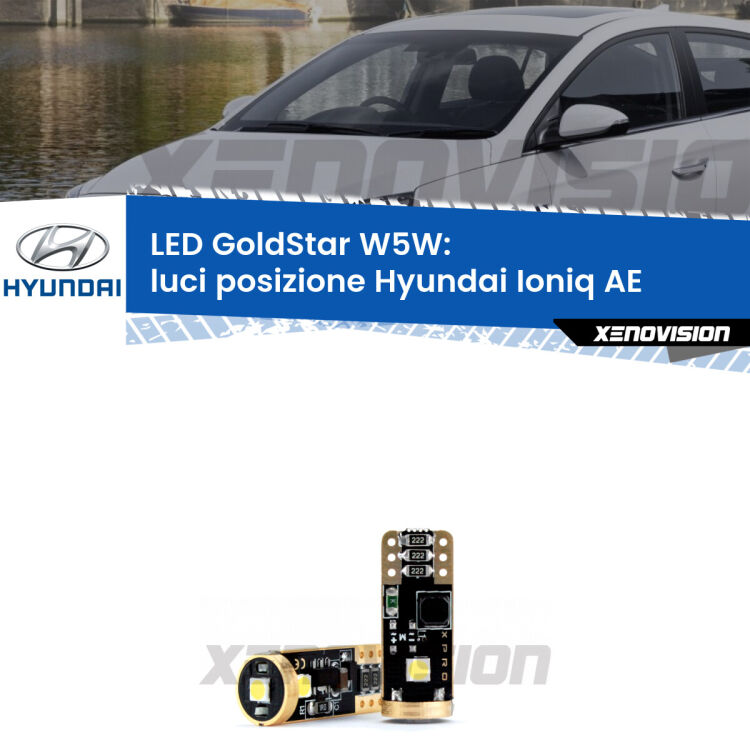 <strong>Luci posizione LED Hyundai Ioniq</strong> AE 2016in poi: ottima luminosità a 360 gradi. Si inseriscono ovunque. Canbus, Top Quality.