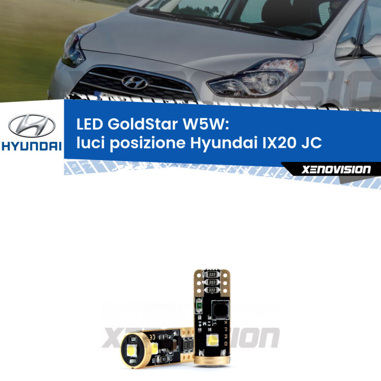 <strong>Luci posizione LED Hyundai IX20</strong> JC 2010in poi: ottima luminosità a 360 gradi. Si inseriscono ovunque. Canbus, Top Quality.