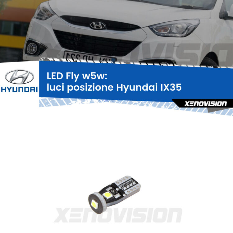 <strong>luci posizione LED per Hyundai IX35</strong>  2009-2013. Coppia lampadine <strong>w5w</strong> Canbus compatte modello Fly Xenovision.
