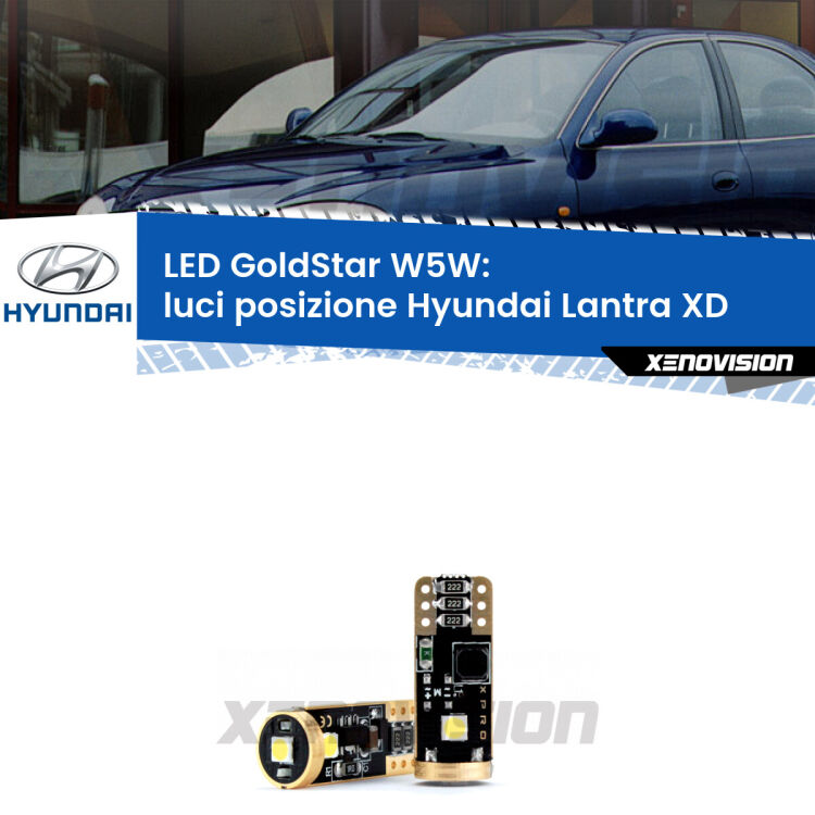 <strong>Luci posizione LED Hyundai Lantra</strong> XD 2000-2006: ottima luminosità a 360 gradi. Si inseriscono ovunque. Canbus, Top Quality.