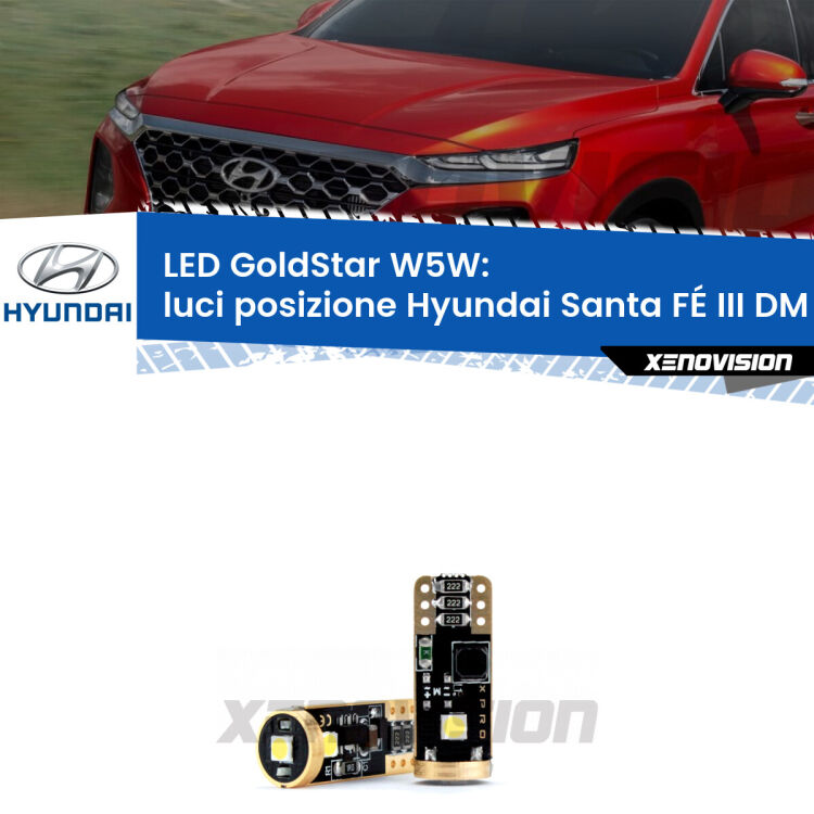 <strong>Luci posizione LED Hyundai Santa FÉ III</strong> DM 2012-2015: ottima luminosità a 360 gradi. Si inseriscono ovunque. Canbus, Top Quality.